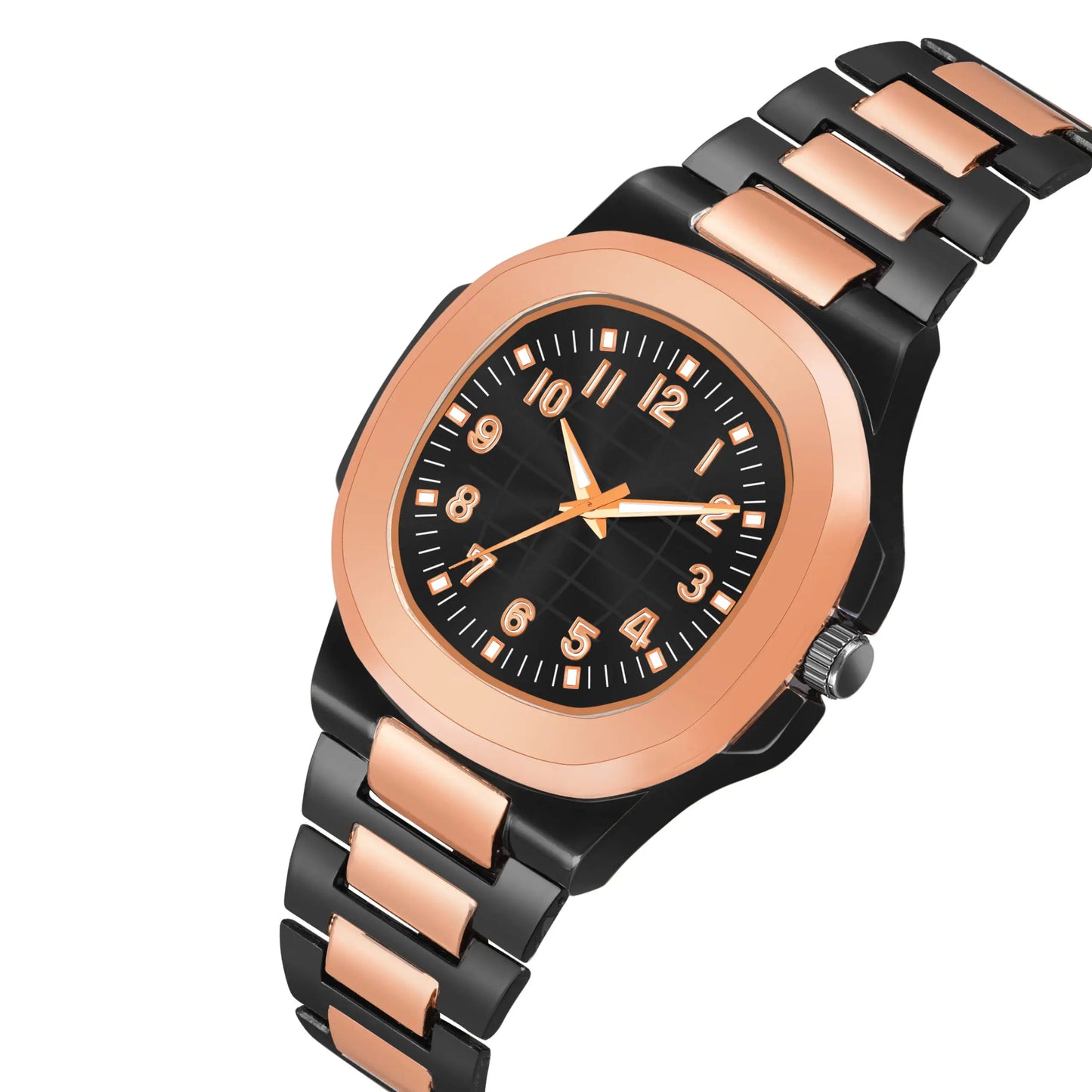 Judge Men's Luxury Fashion Watch - Rose Gold & Black Dual Tone Metal Strap - 42mm