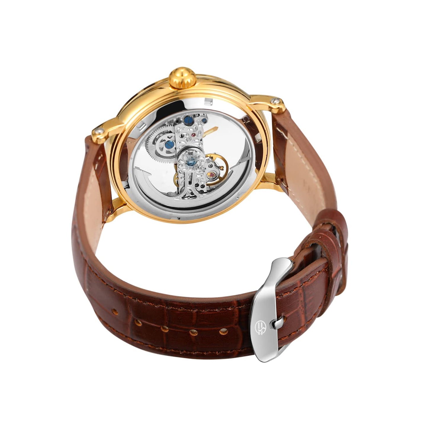 Golden case sexy automatic skeleton fancy unique Design Automatic watch for men