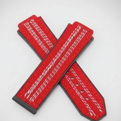 Hublot Watches 25mm Red World Cup Leather Strap White Stritch - Compatible for Hublot Big Bang & King Power Models