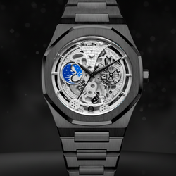 judge Skeleton  Moon Phase Dummy Display, Quartz Mechanical Movement Watch for Men