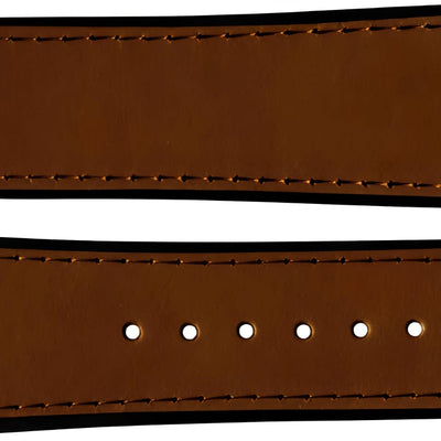 Classic Coffee Brown Leather Watch Band – Hybrid Silicone Sport Strap with Tonal Stitching