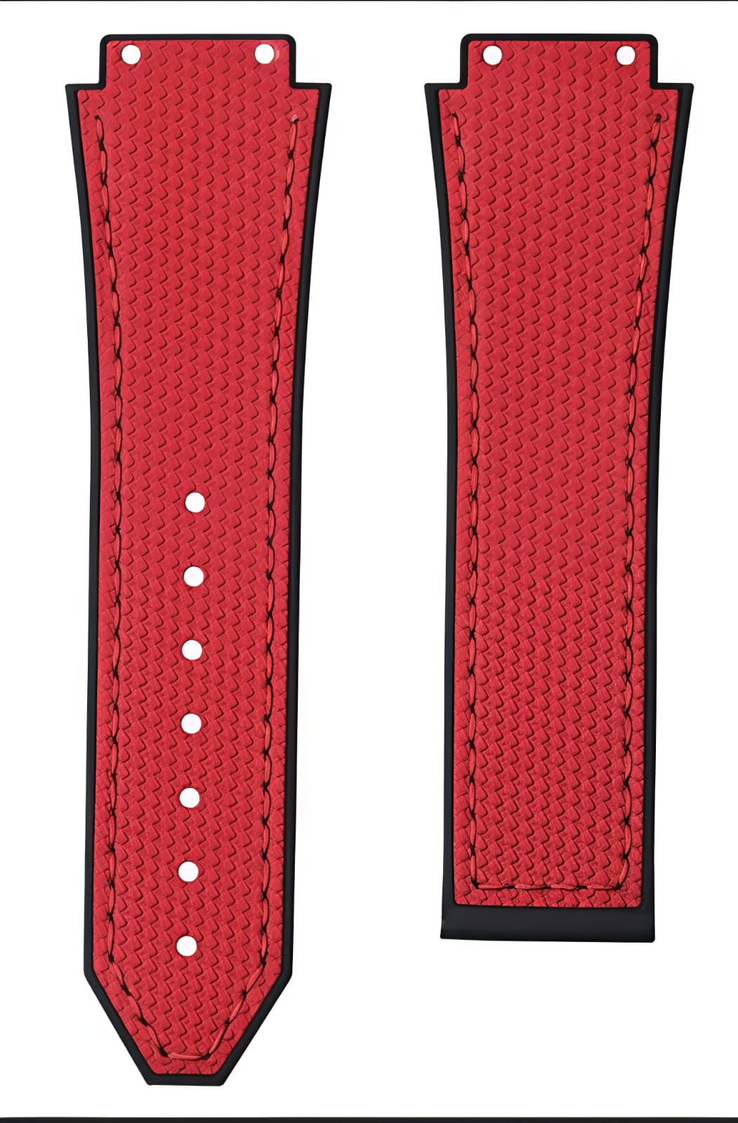 Premium Red Textured Hybrid Watch Strap - Compatible with Hublot Big Bang