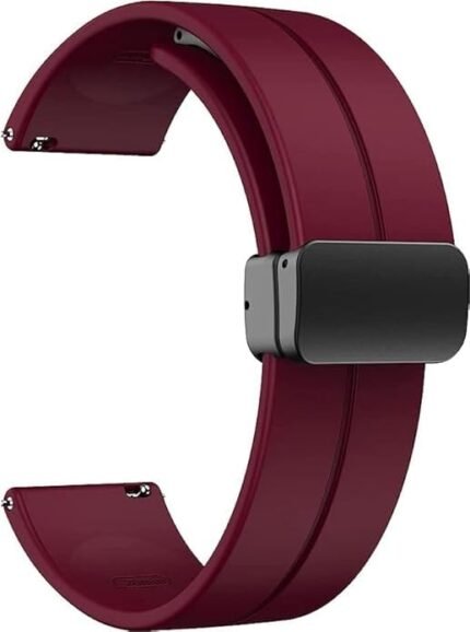 Premium Compatible Judge 22 mm Silicone Magnetic Watch Straps Belt Band (Maroon) (100% Perfect Fit)