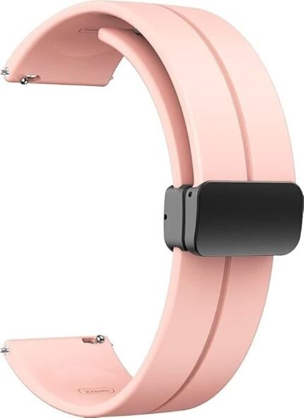 Premium Compatible Judge 22 mm Silicone Magnetic Watch Straps Belt Band (Pink) (100% Perfect Fit)