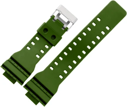 Premium Compatible Casio Compatible Strap Green Color GD-120, 16 mm Resin Watch Strap (100% Perfect Fit)