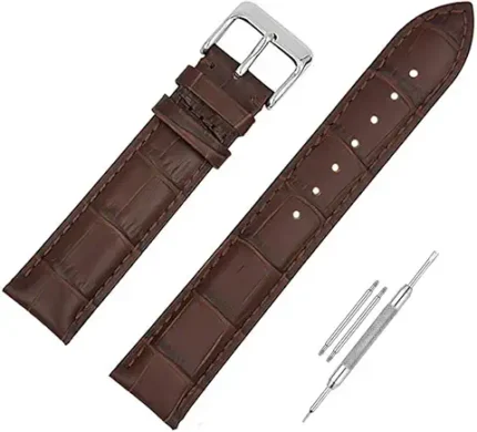 Premium Compatible Sterling Brown Watch Strap Crocodile 15mm Compatible (100% Perfect Fit)