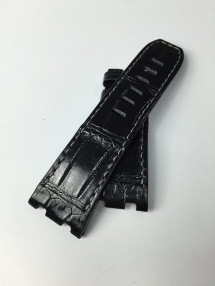 Premium Compatible JUDGE Luxury Black Alligator-Grain Leather Strap – Compatible with Audemars Piguet Royal Oak (41mm) (100% Perfect Fit)