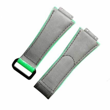 Premium Compatible Hublot Watches 25mm Grey Color Fabric Strap - Compatible for Hublot Big Bang & King Power Models (100% Perfect Fit)