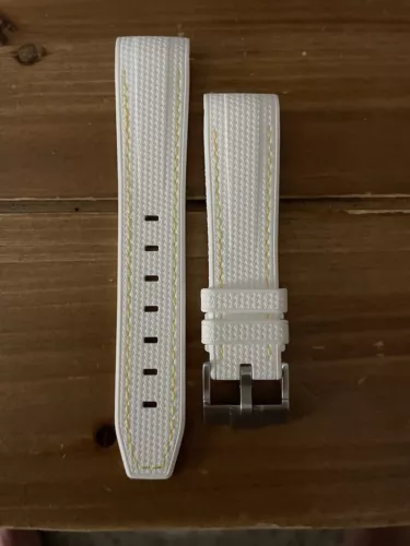 Premium Compatible Colorful Silicone Rubber Watch Band whilte Strap for Omega X Compatible Swatch Mission to Neptune (100% Perfect Fit)